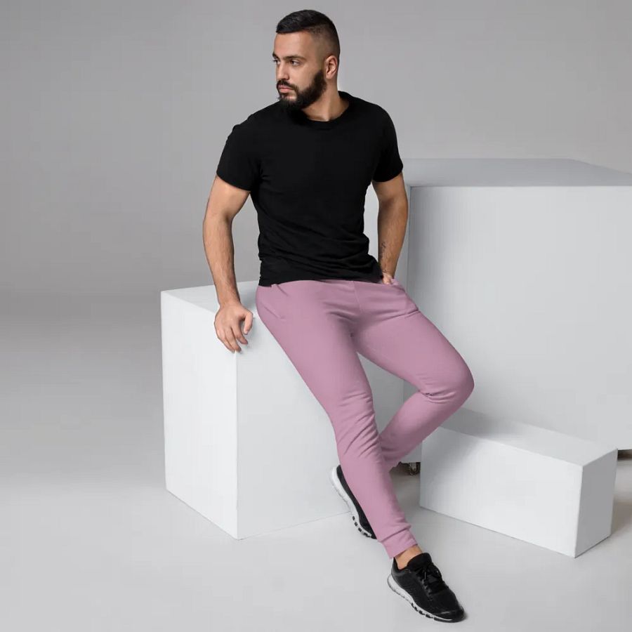 Plain Lilac Purple Soft Summer Recycled Polyester Premium Men's Joggers by Treasure Pie product image (3)