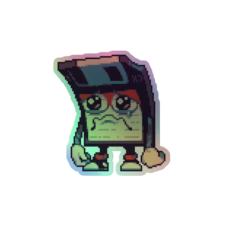 Sad Floppy Holographic Sticker product image (2)