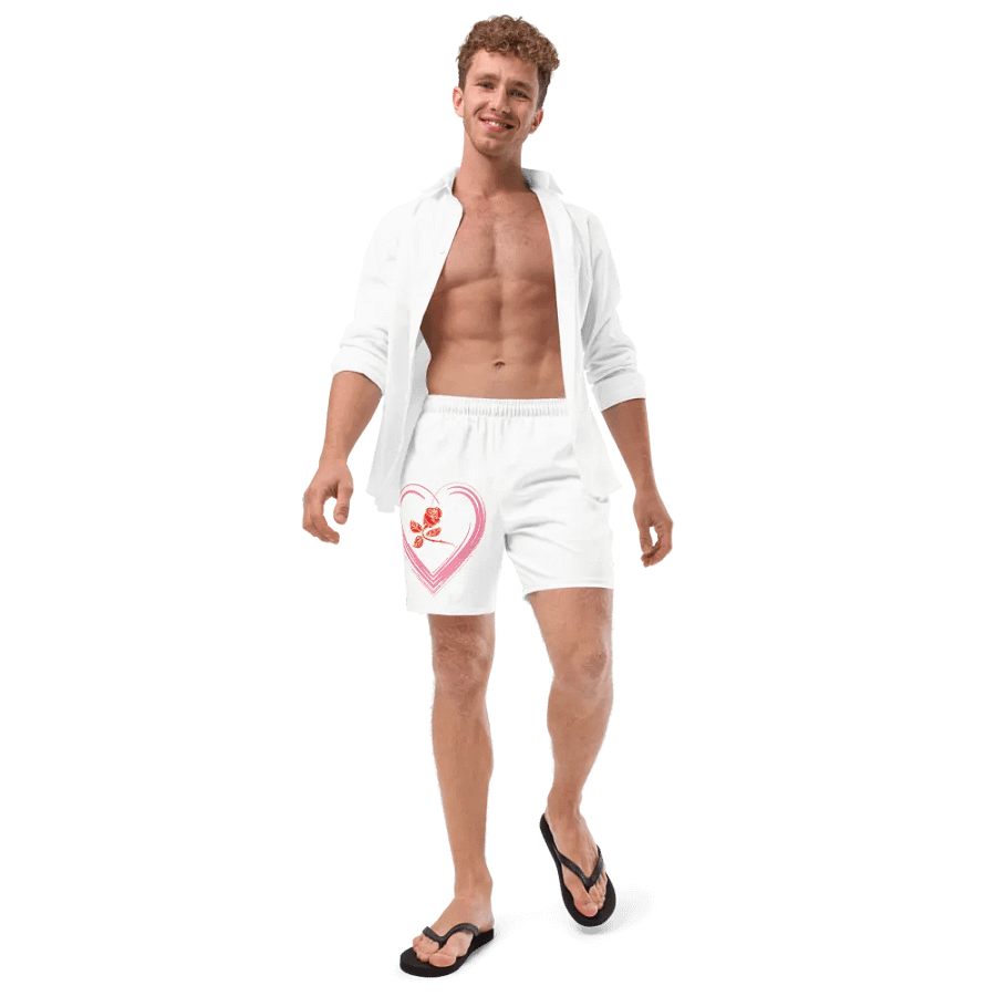 Golden Rose Heart All-Over Swim Trunks product image (12)