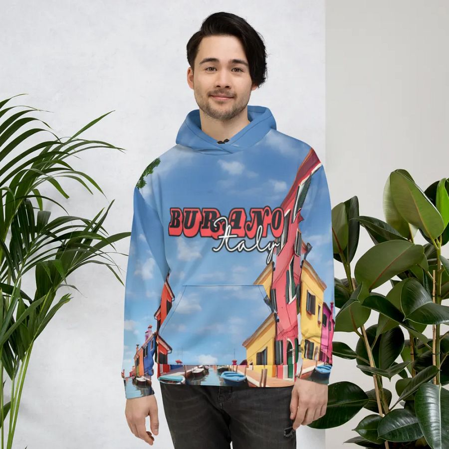 Burano Italy All Over Print Hoodie product image (2)