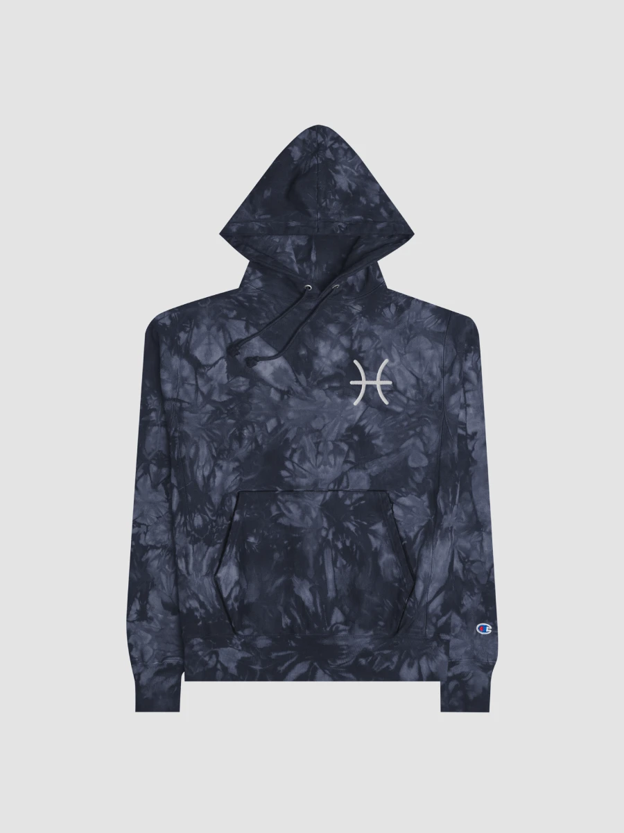 Pisces White on Navy Champion Tie Dye Hoodie product image (4)