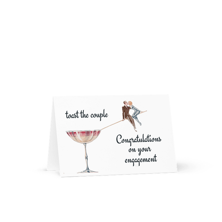 Vintage 1920s Toast the Couple Congratulations on your Engagement Card product image (2)