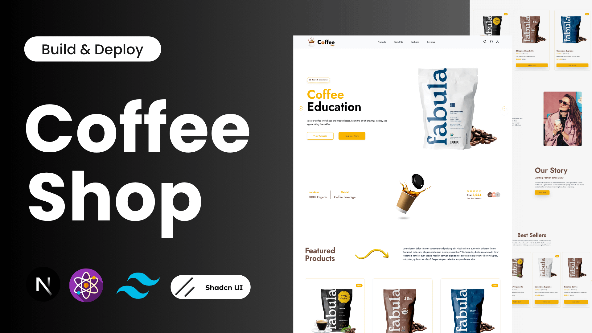 ☕ Build & Deploy a Coffee Shop E-Commerce Website with React, Next.js, TailwindCSS, Shadcn UI & AOS product image (3)