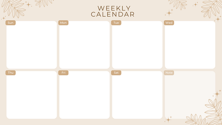 Foral weekly calendar product image (1)