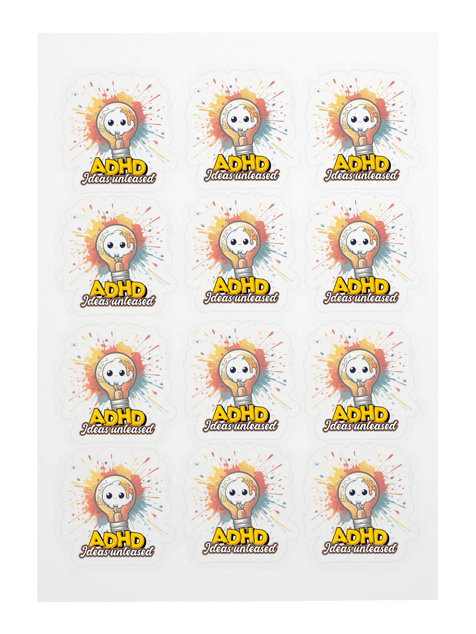 ADHD Ideas Unleashed Kiss Cut Sticker Sheet product image (3)