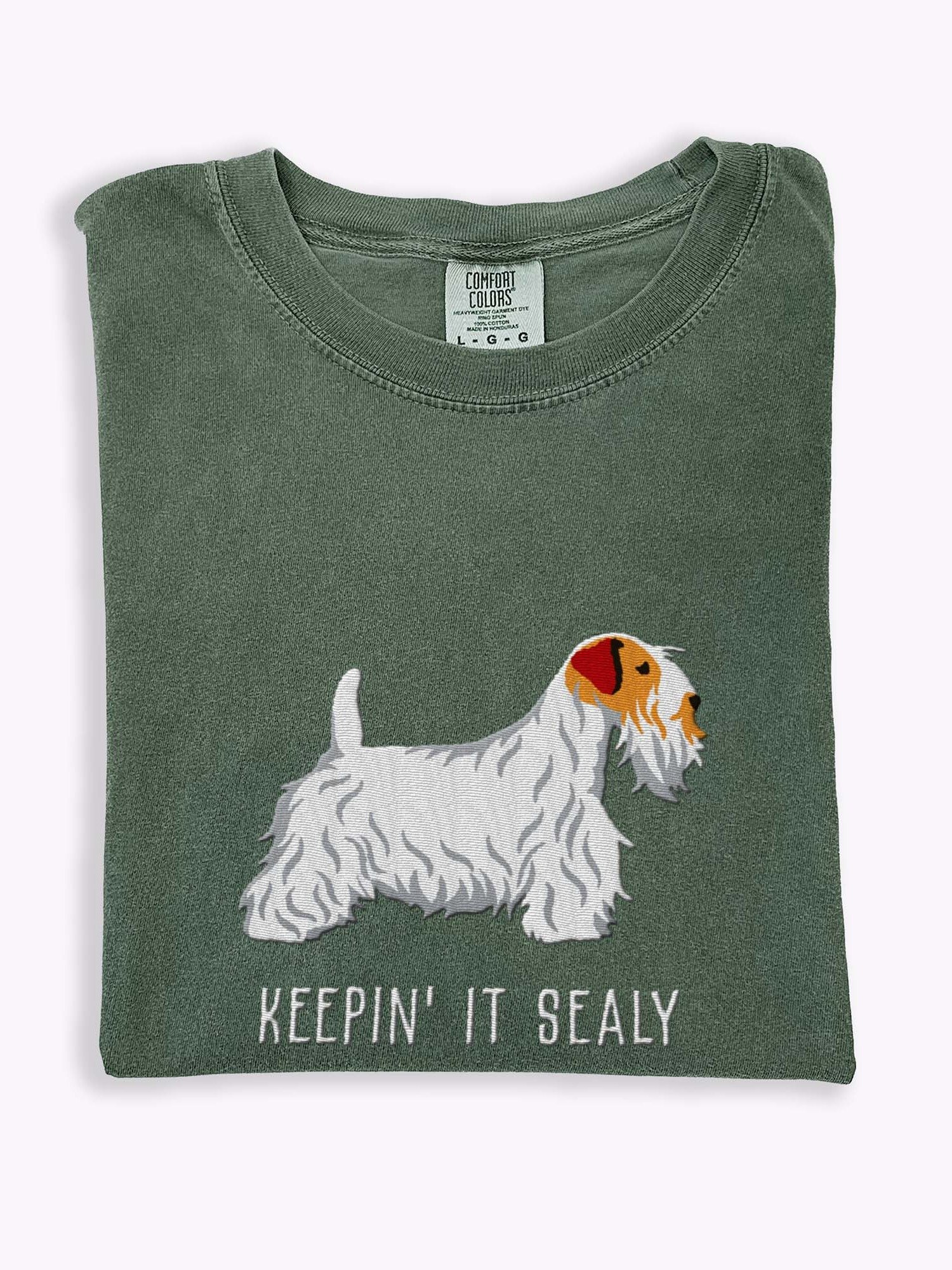 Keepin' It Sealy T-Shirt(Embroidered) of a Sealyham Terrier(Brown & White) product image (1)