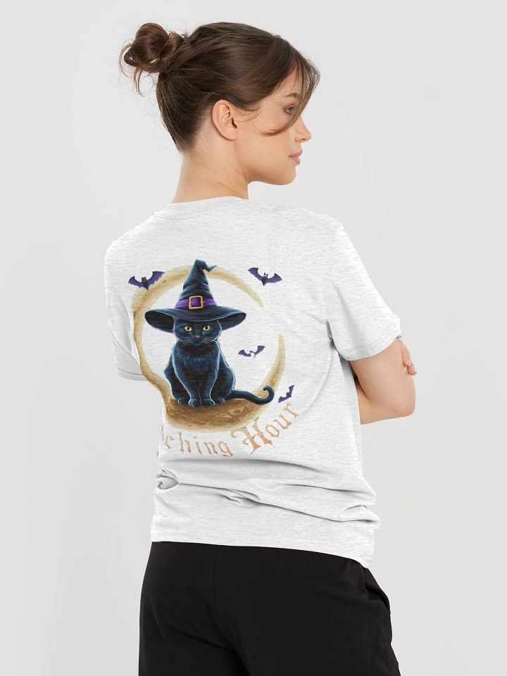 "Witching Hour Cat Halloween T-Shirt – Spooky Black Cat Tee, Perfect for Halloween Vibes!" product image (2)