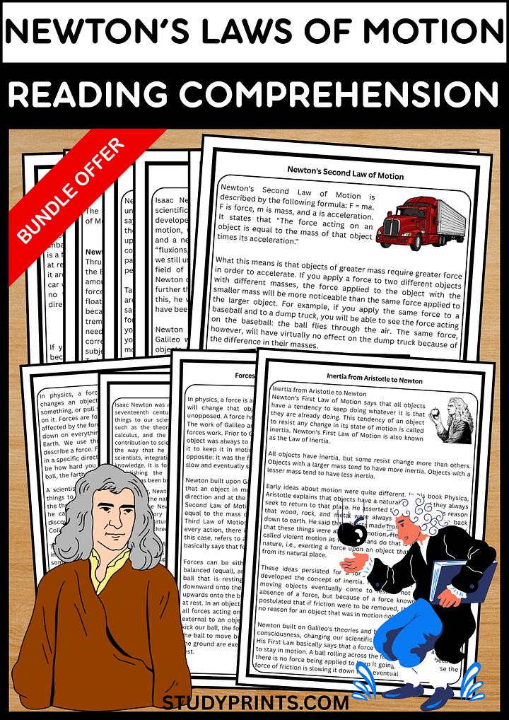 Newton’s Laws of Motion Reading Comprehension Bundle product image (1)