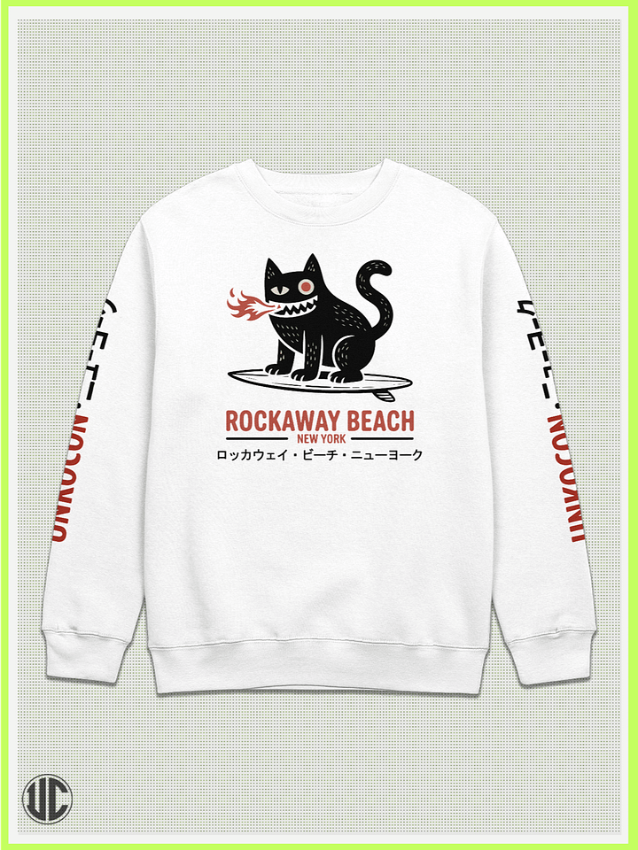 UnkoCon – Rockaway Beach NY Surfer Crew Neck Sweatshirt product image (1)