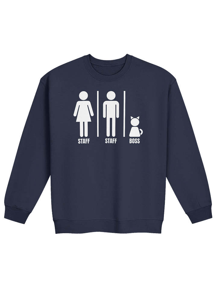 Bathroom Sign with Cat the Boss - Unisex Adult Sweatshirt product image (1)