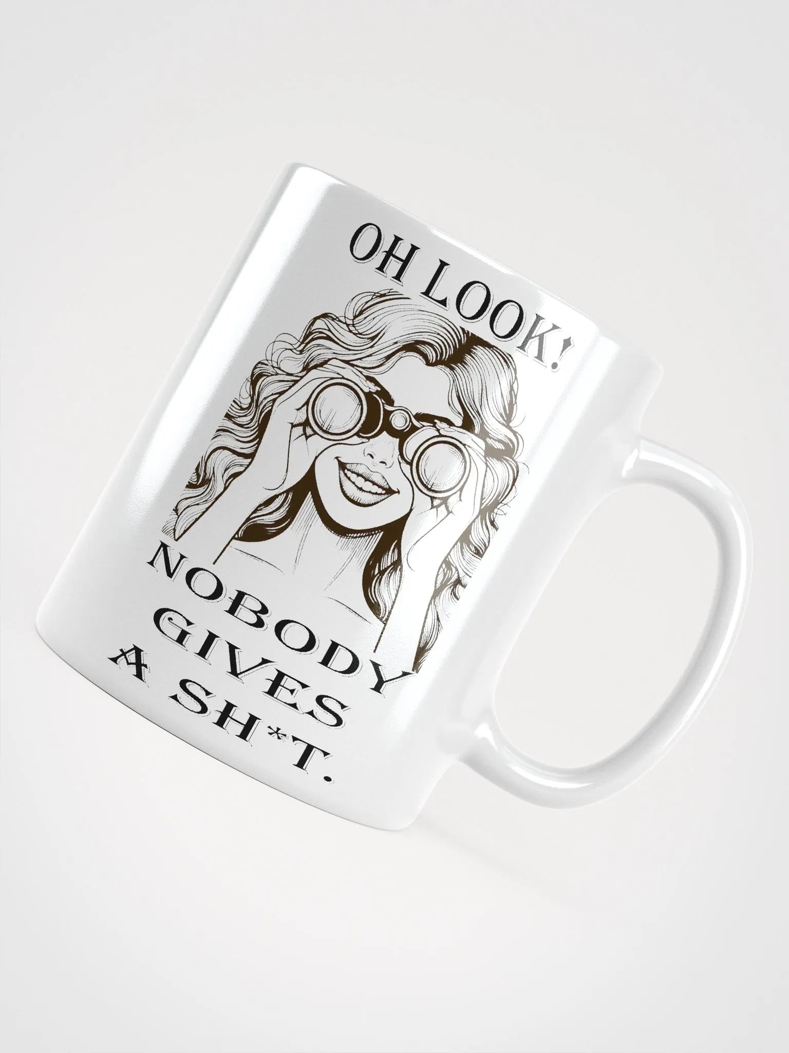 "Oh Look, Nobody Gives a Sh*t" #Humorous Glossy White Mug product image (4)