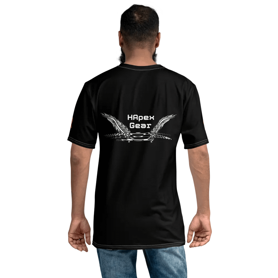 White HApex Gear White Logo Cancer Awareness Orange Ribbon. Black Crew Neck T-Shirt product image (7)