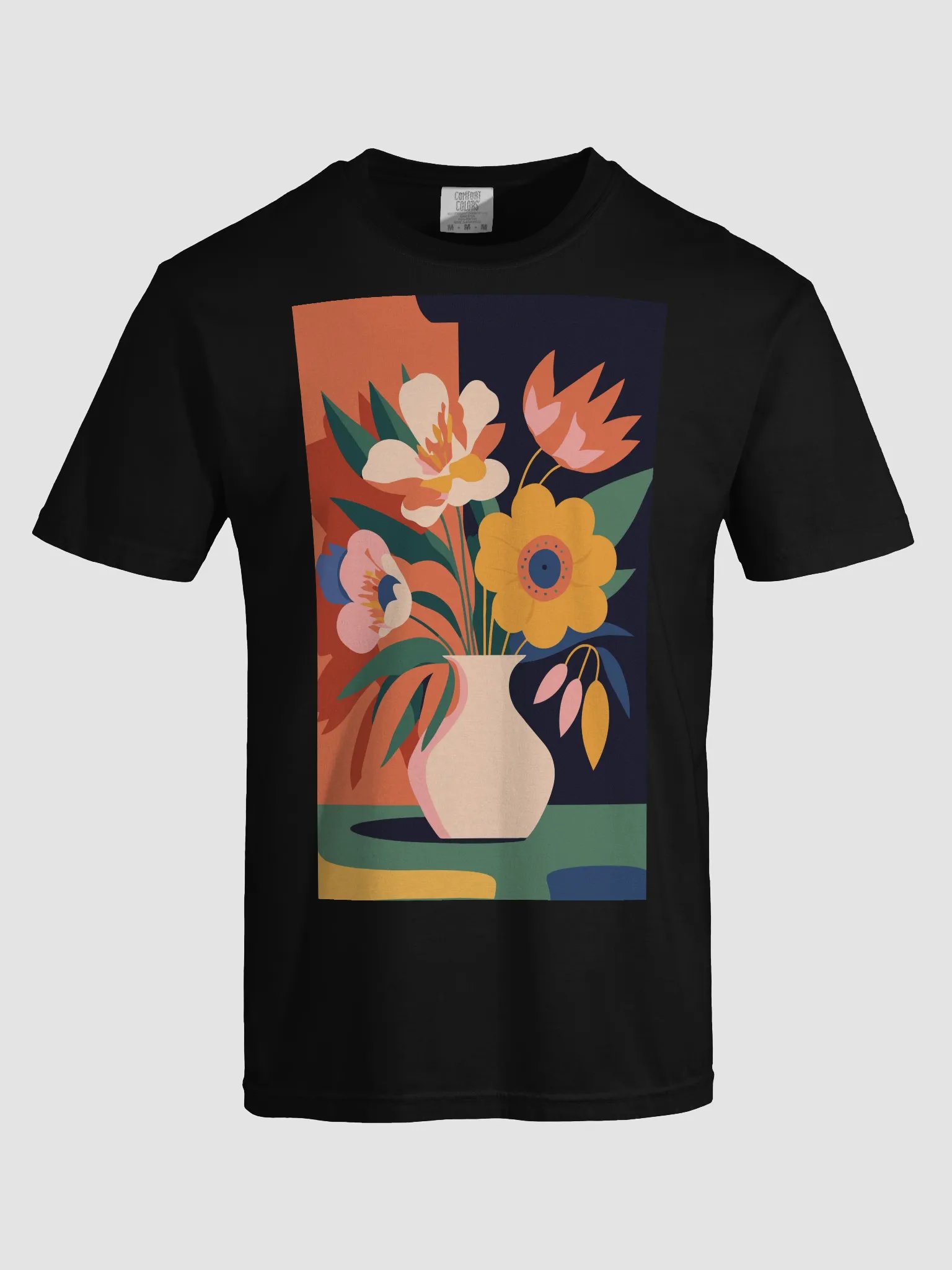 Vibrant Blooms Vase Illustration T-Shirt product image (38)