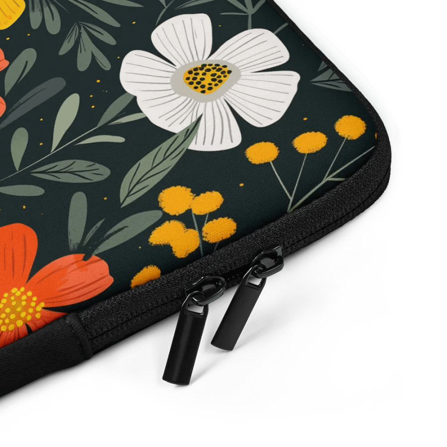Yellow, Orange and White Floral Laptop Sleeve Cover by Treasure Pie product image (4)