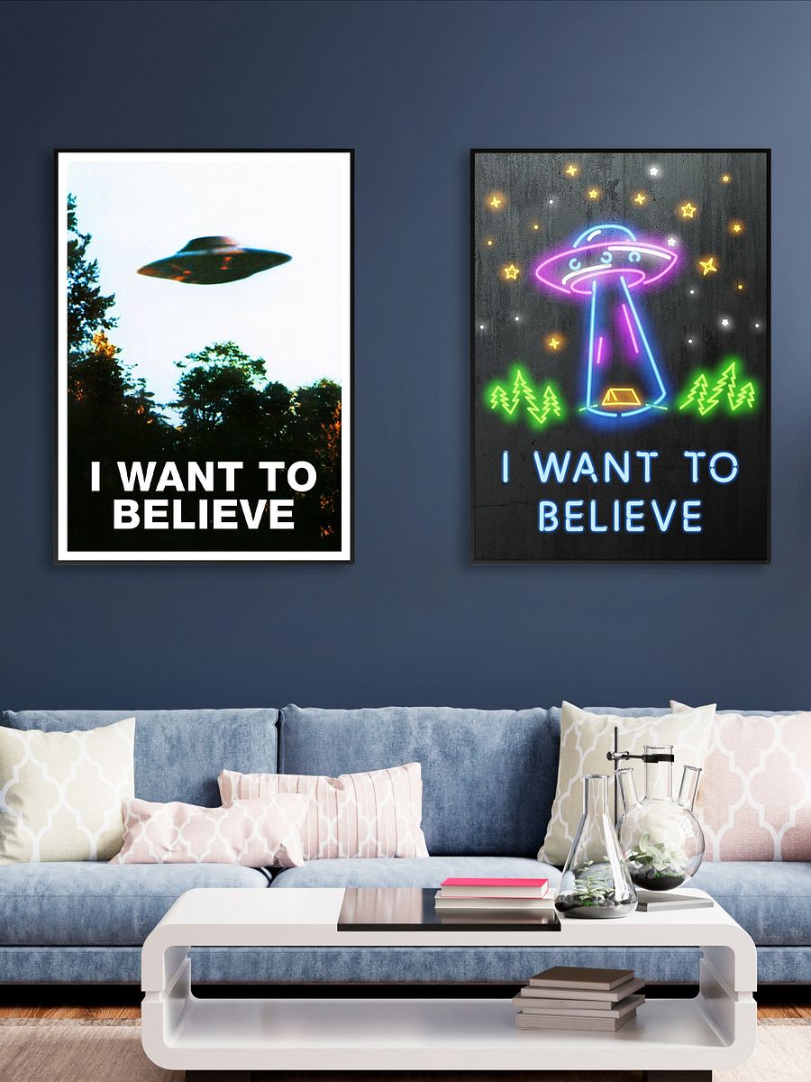 I want to believe. Original The X-Files poster (Ver.2, Season 4-5, 1996-1997) — sci-fi poster, movie poster, space art print product image (3)