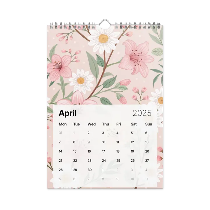 SEAMLESS FLORAL PATTERN WALL CALENDAR 2025 product image (1)
