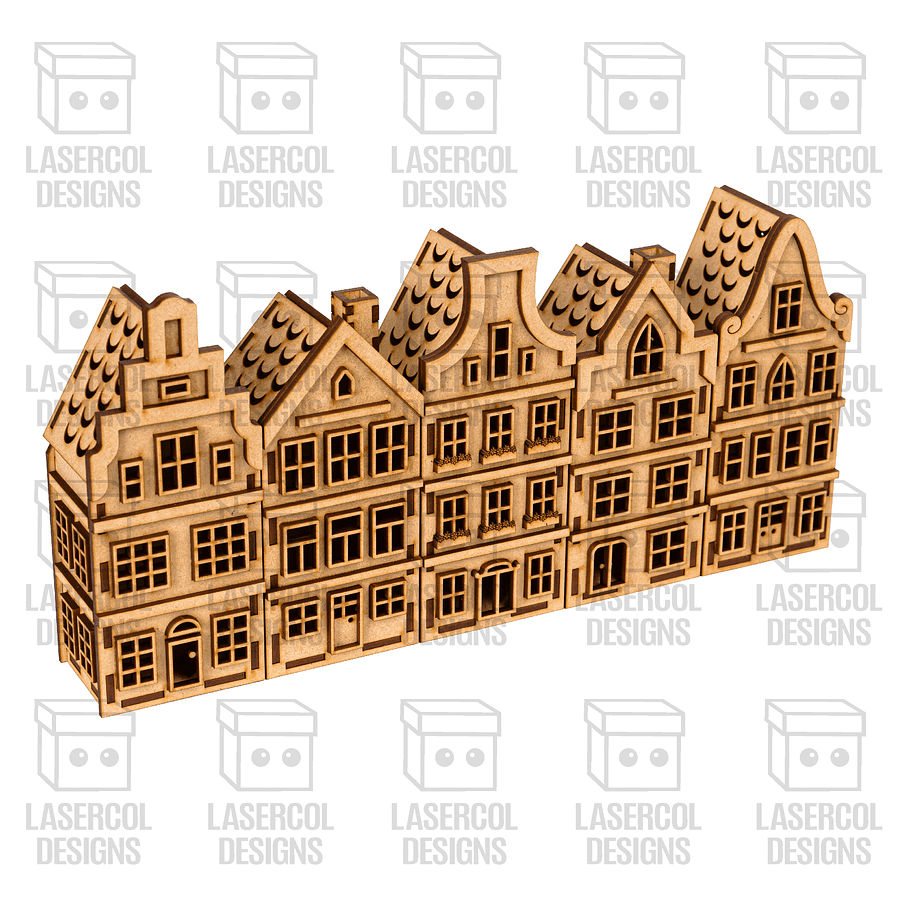 Christmas Houses Set 2 (5 Styles) - Laser Cut Files product image (9)