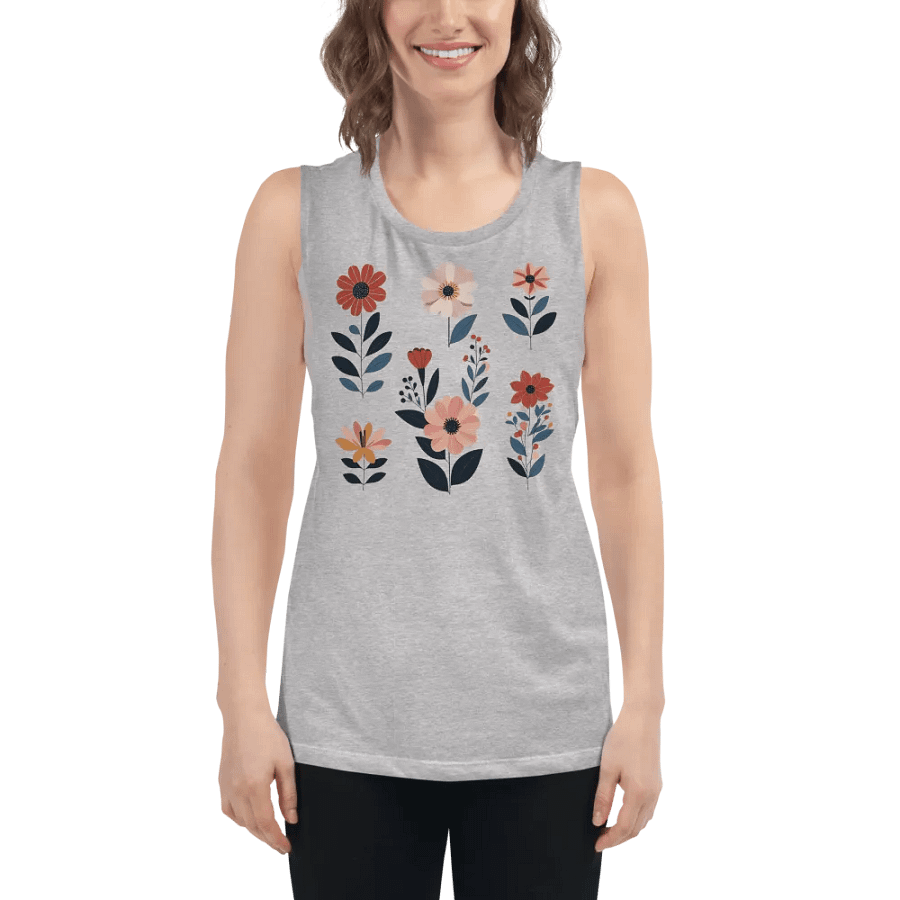Geometric Floral Delight Muscle Tank product image (36)