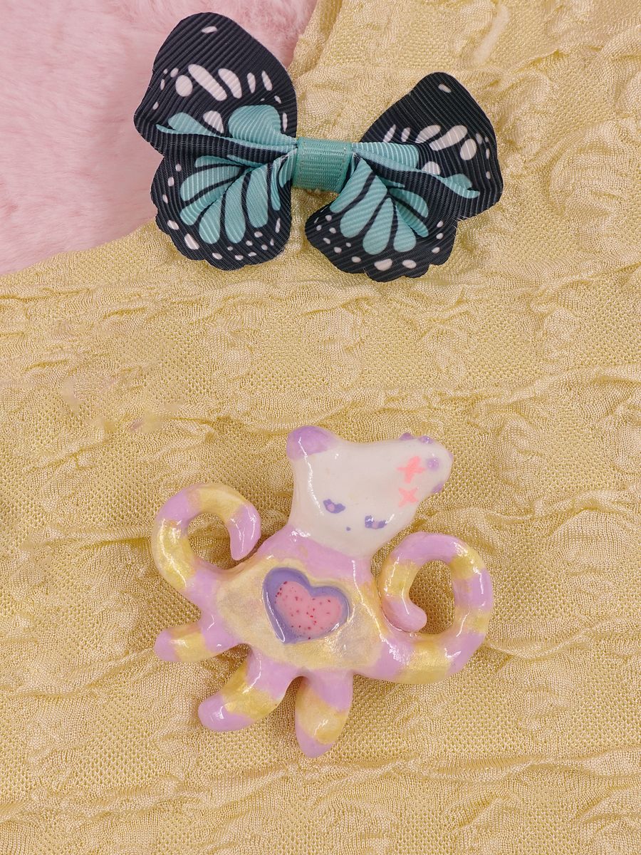 Clay - Purple & Yellow Striped Octopus product image (3)