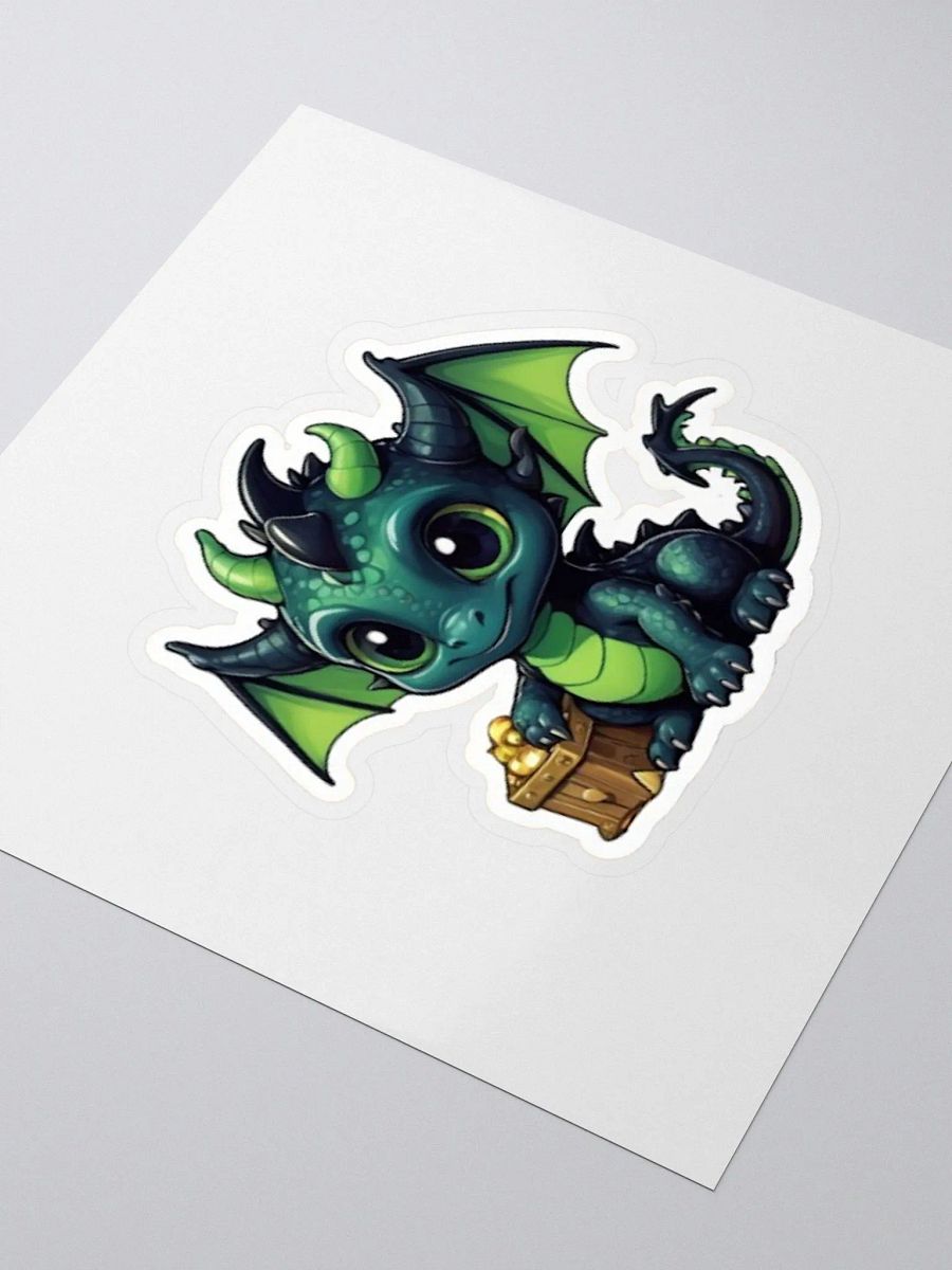 Cute Black and Green Baby Dragon V.1 Sticker product image (3)