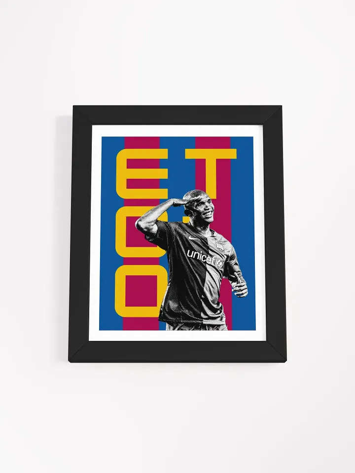Samuel Eto'o BW Barcelona Name Art Framed Print product image (2)
