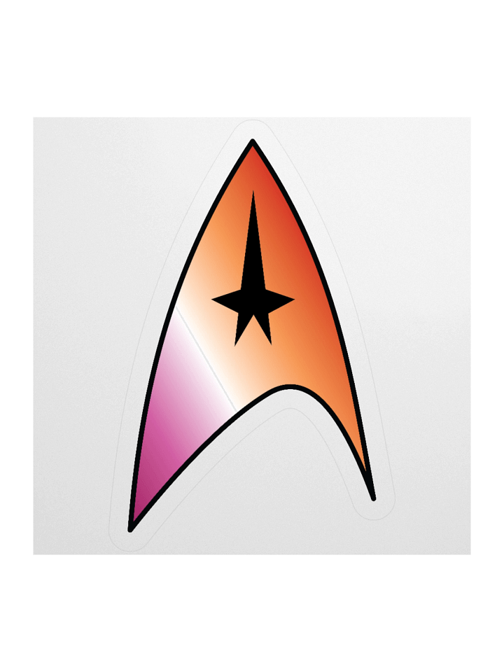 Lesbian Pride Gradient Starfleet Sticker product image (1)
