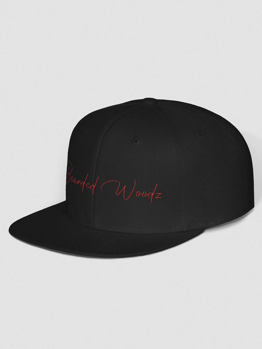 Bearded Woodz Signature Snapback Cap (Red Embroidery) product image (2)