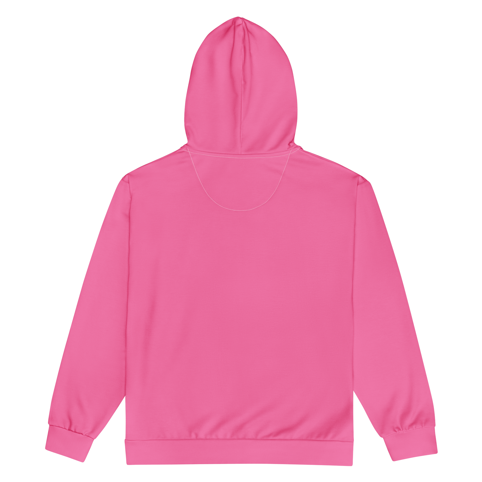 Flamingo Pink Solid Color Eco Friendly Unisex Zip Hoodie product image (2)