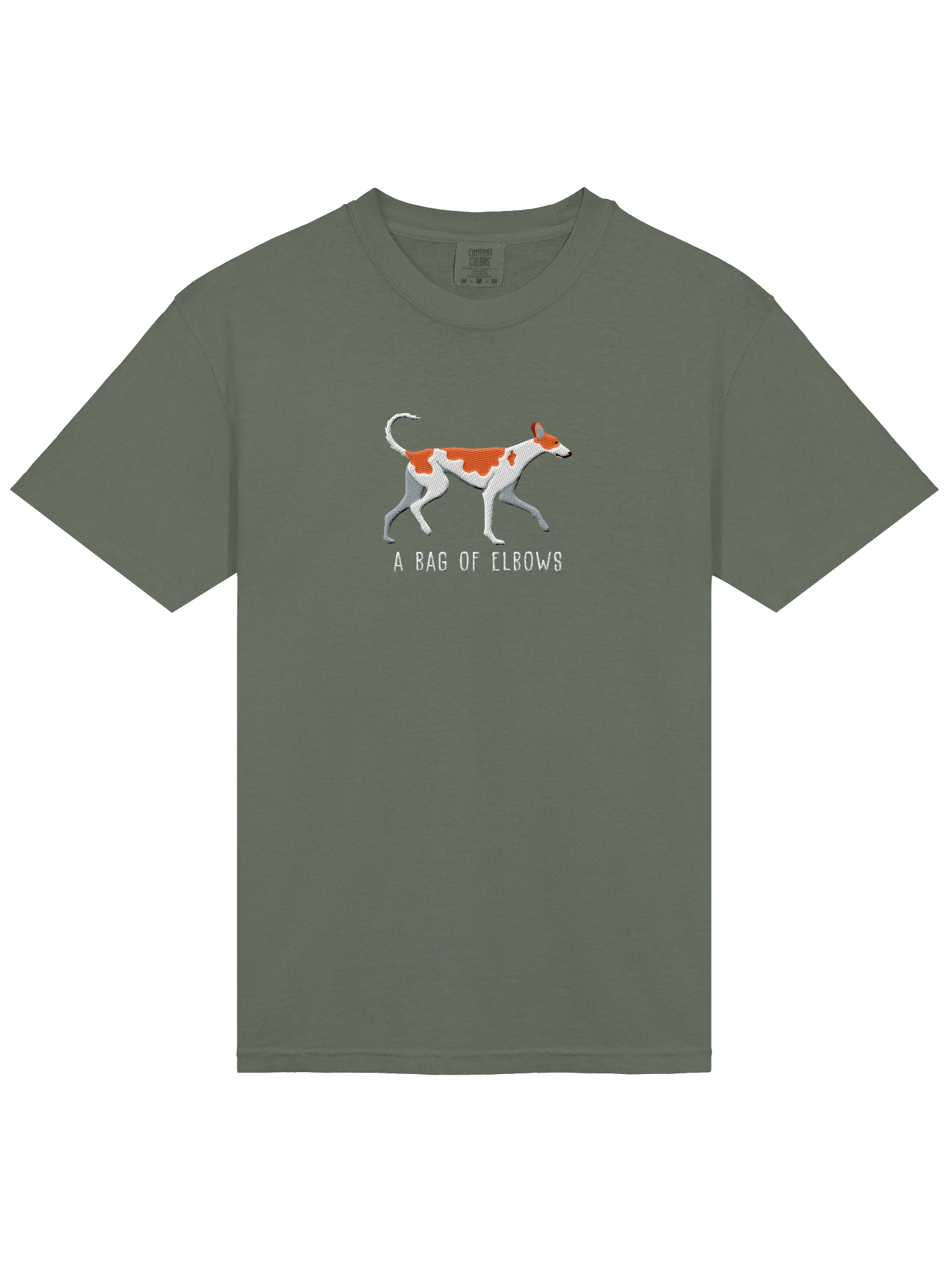 A Bag of Elbows T-Shirt(Embroidered) of an Ibizan Hound(Red & White) product image (33)