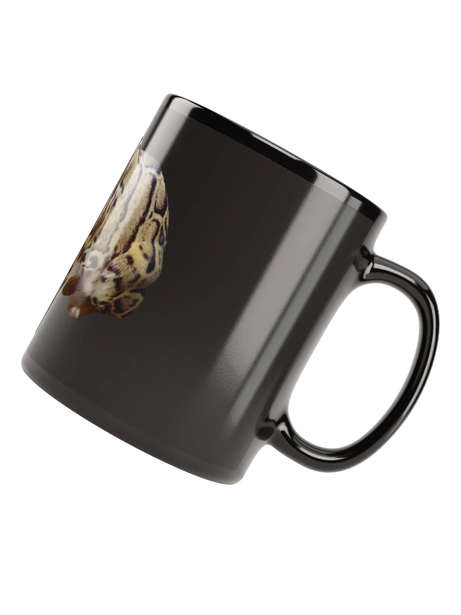 Keramiktasse schwarz - gähnende Raubkatze product image (4)