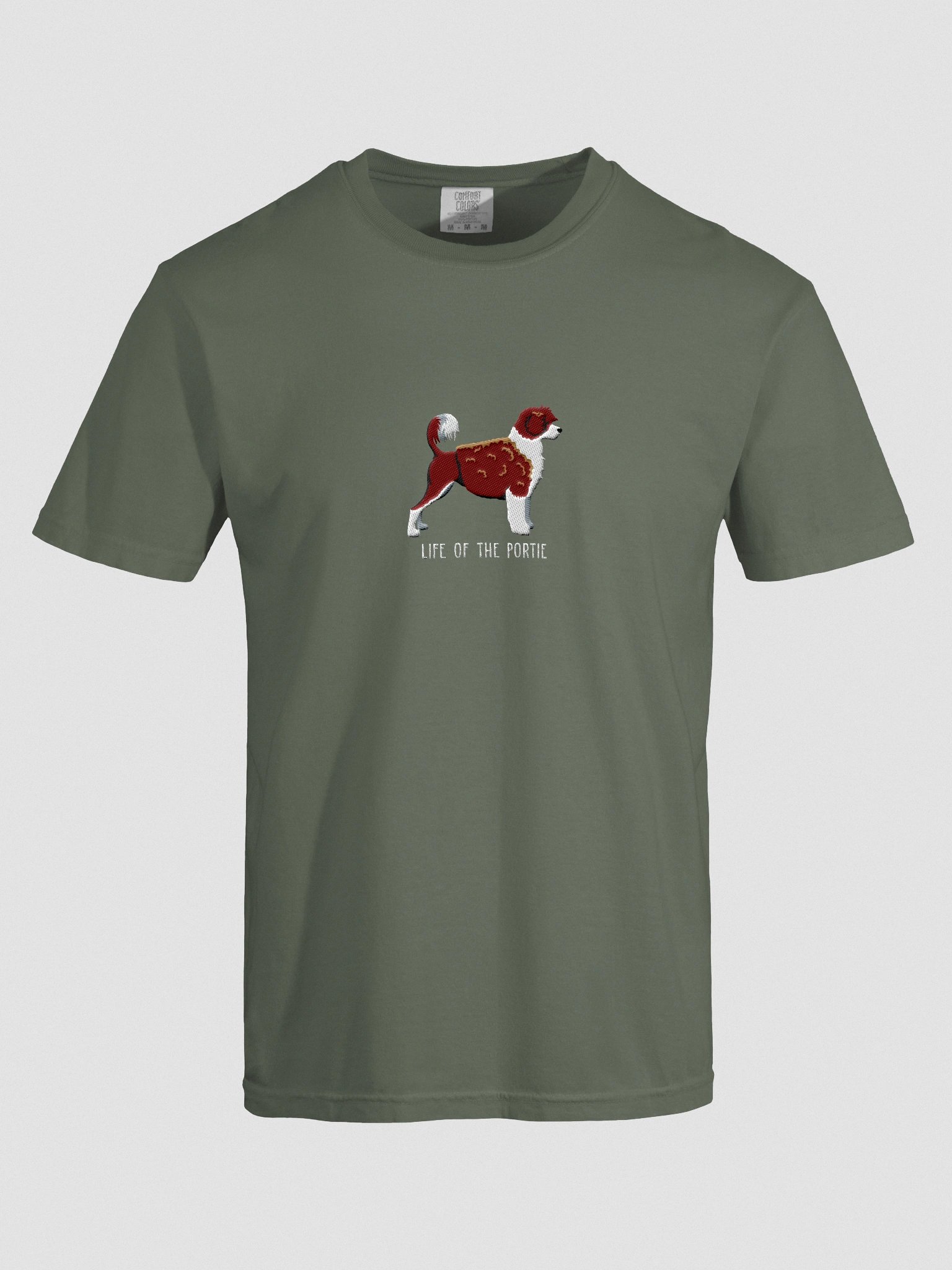 Life of the Portie T-Shirt(Embroidered) of a Portuguese Water Dog(Chocolate & White) product image (10)