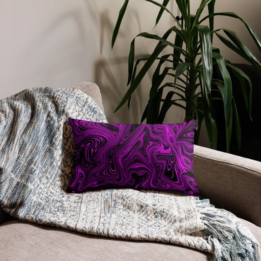 Premium Pillow Case - Purple and Black Fluid Swirls product image (3)