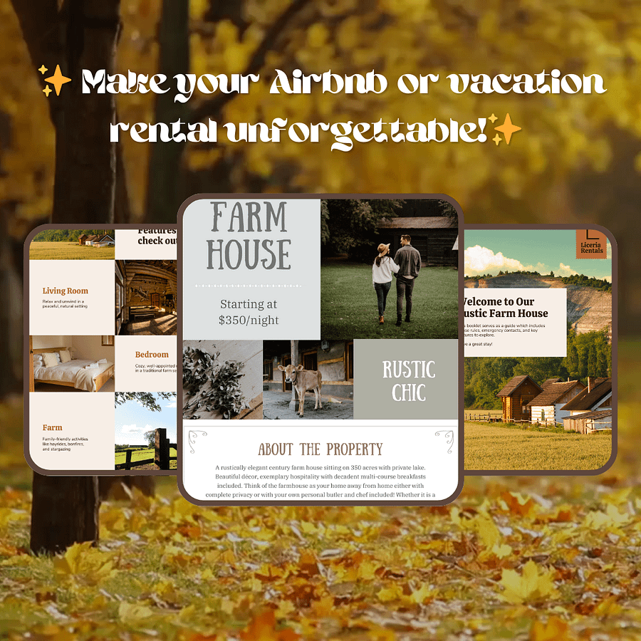 Editable Lake House Welcome Book Template | Airbnb Host Guide | Customizable Canva Manual product image (3)