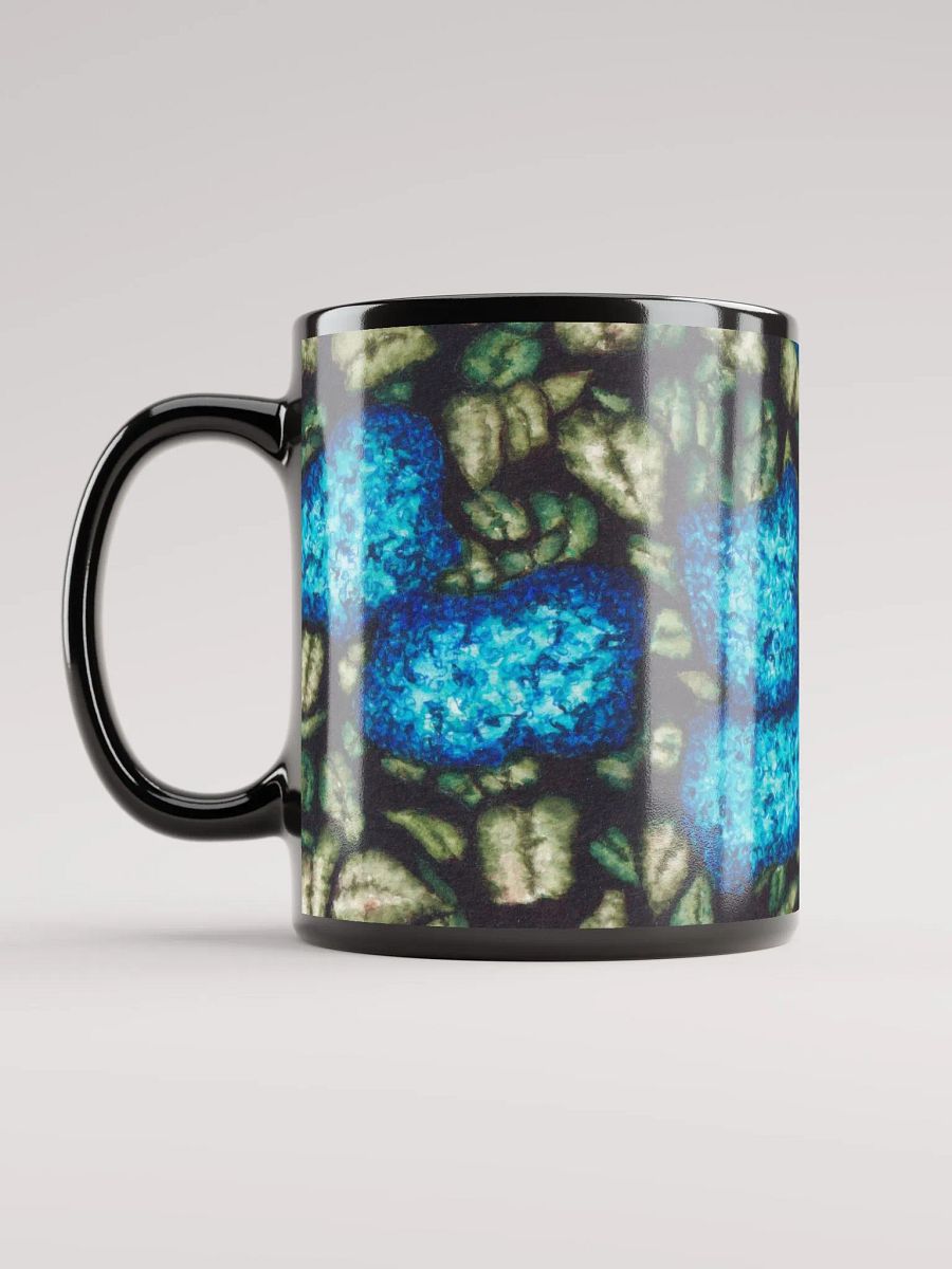 HYDRANGEAS IV black glossy mug product image (4)
