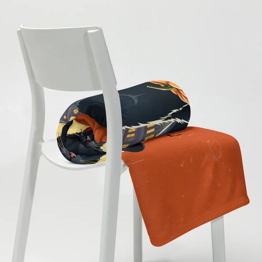 Witchy Cats Halloween Throw Blanket product image (8)