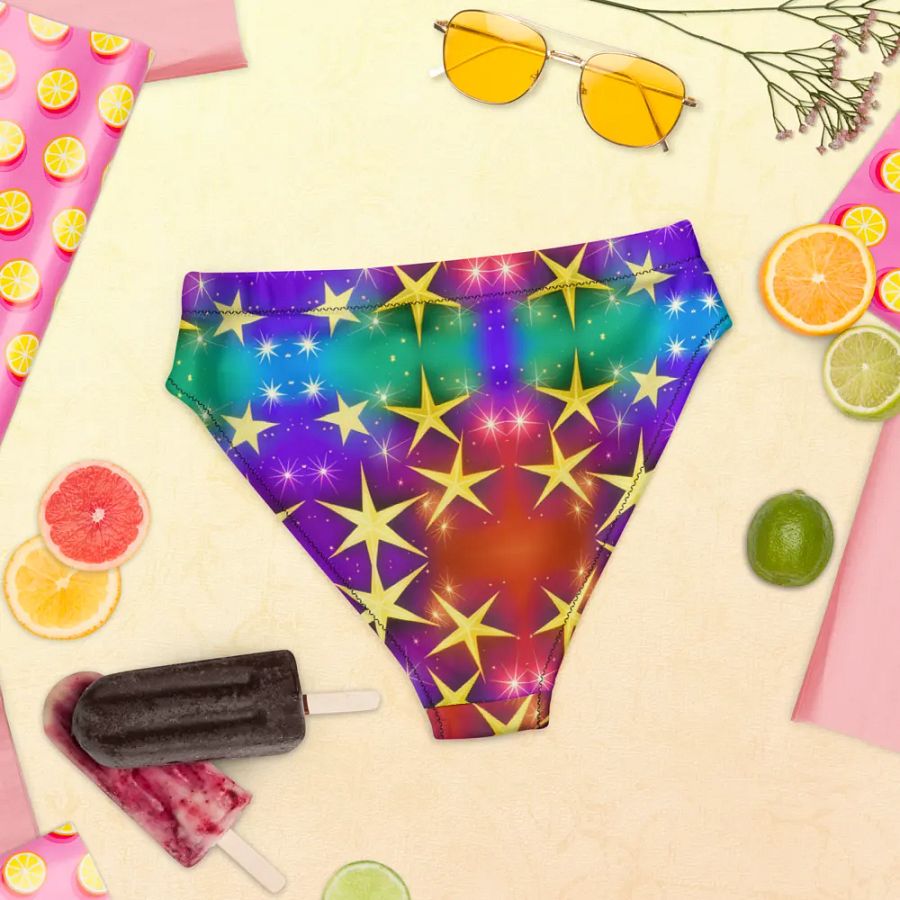 Shine Bright in Our Eco-Friendly Star Print String Bikini Top product image (12)