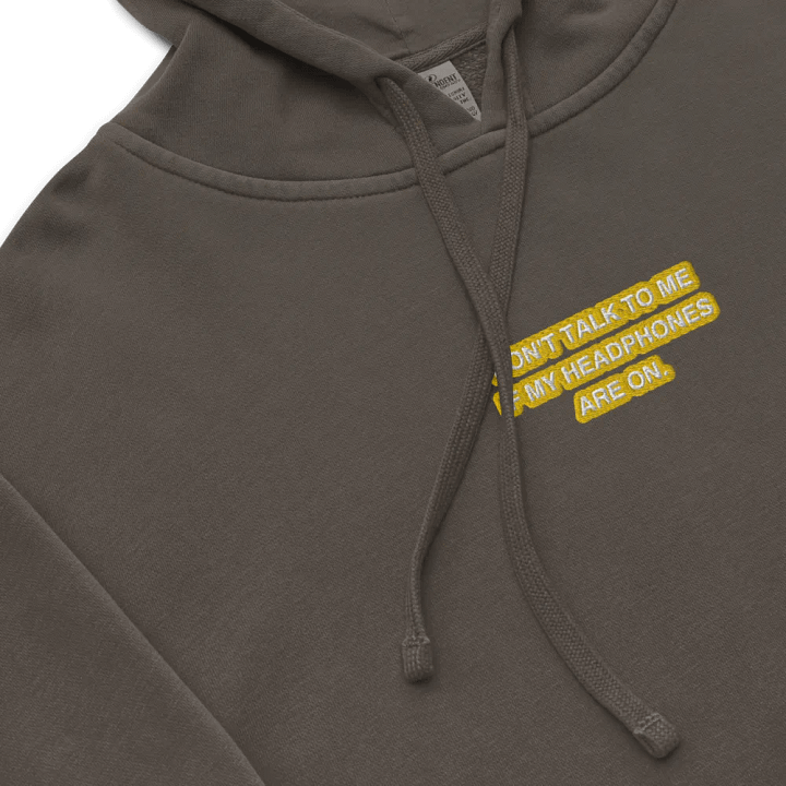 HEADPHONES ON (gold bubble design 2) embroidered pigment hoodie product image (1)