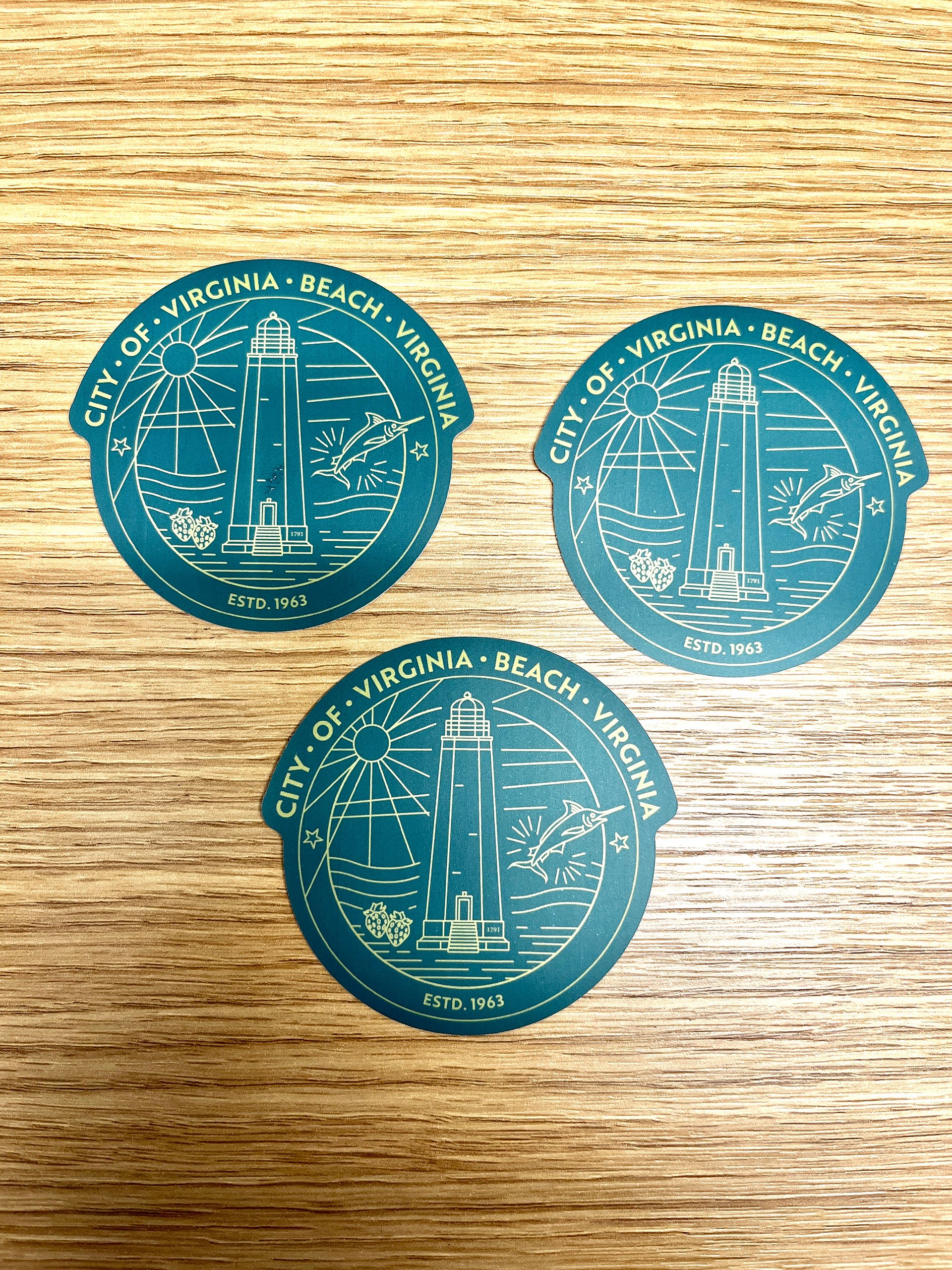 Virginia Beach Modern City Seal 3" Sticker product image (1)
