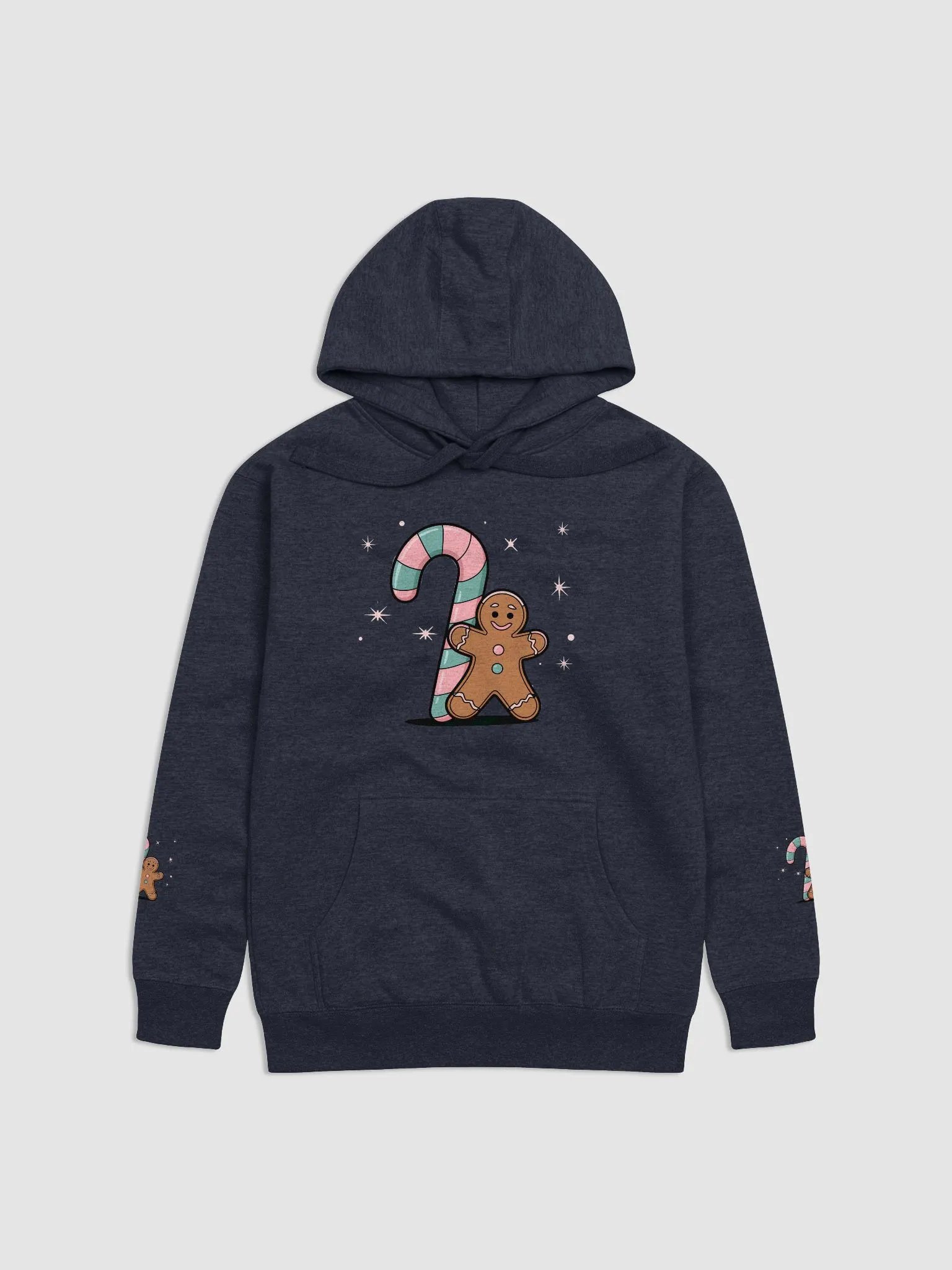 Festive Candy Cane and Gingerbread Man Hoodie product image (11)