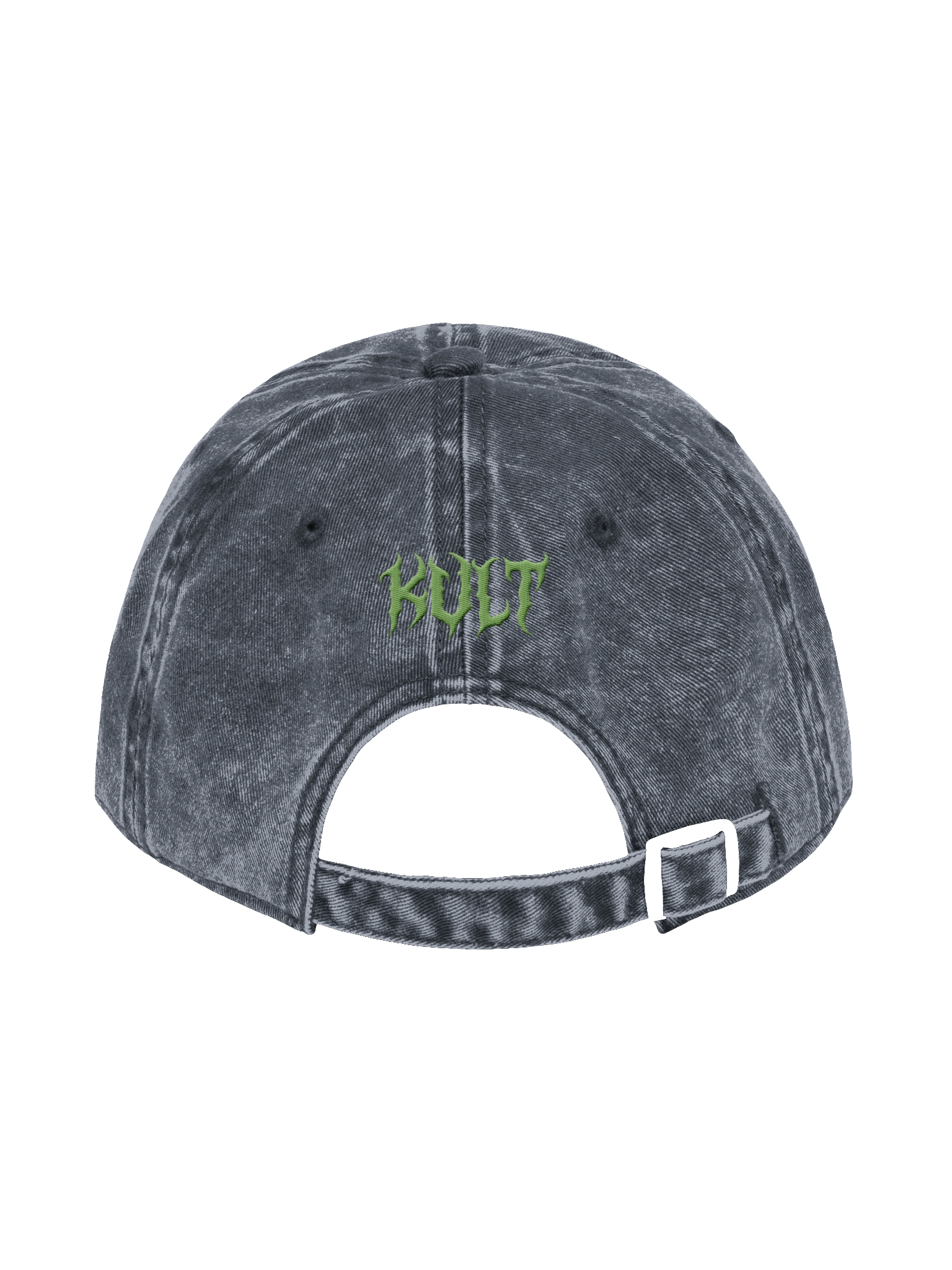Kat Kult Vintage Wash Dad Hat (Green & White logo) product image (8)