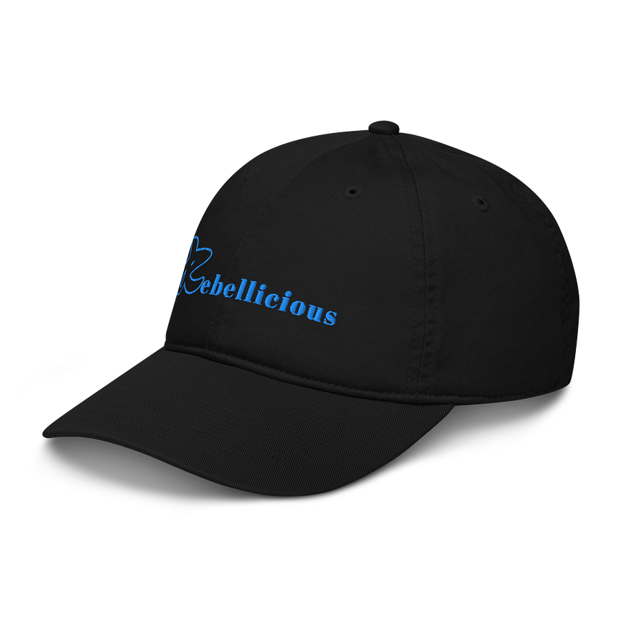 Rebellicious Organic Dad Hat Blue Text product image (5)