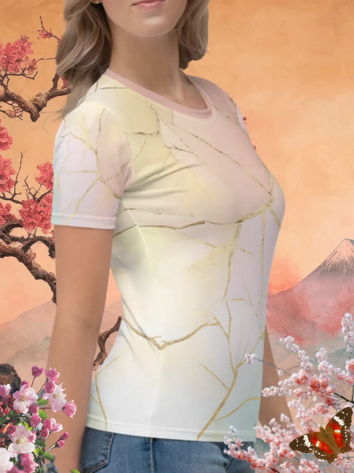 Pastel Kintsugi Print T-Shirt product image (3)