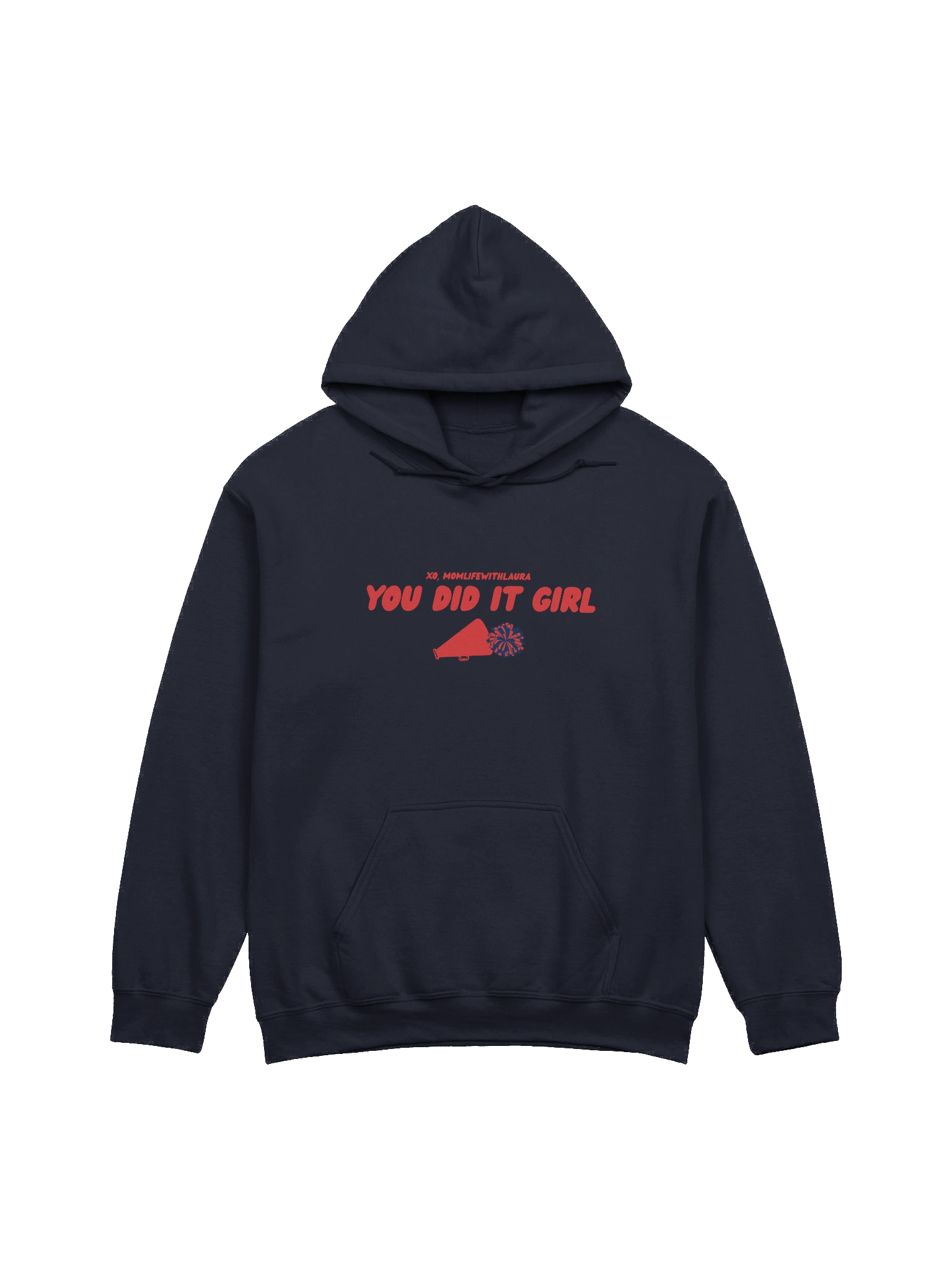 You Did it Girl Cheer Hoodie - Navy Blue/Red product image (1)