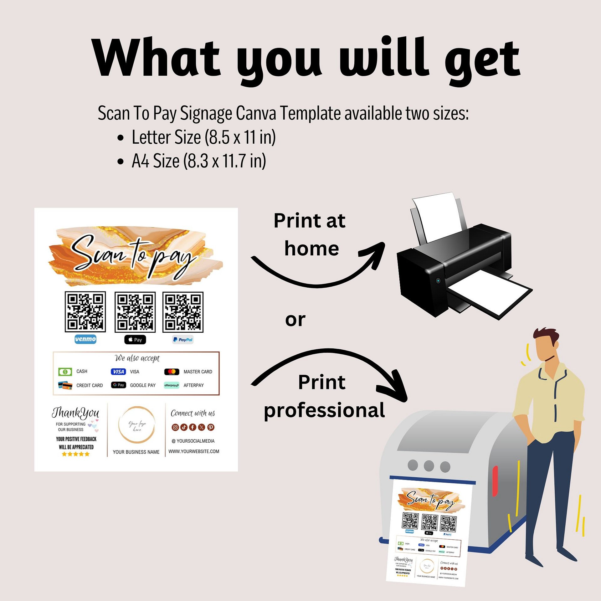 Phoenix - Scan To Pay QR Code Sign Template product image (3)