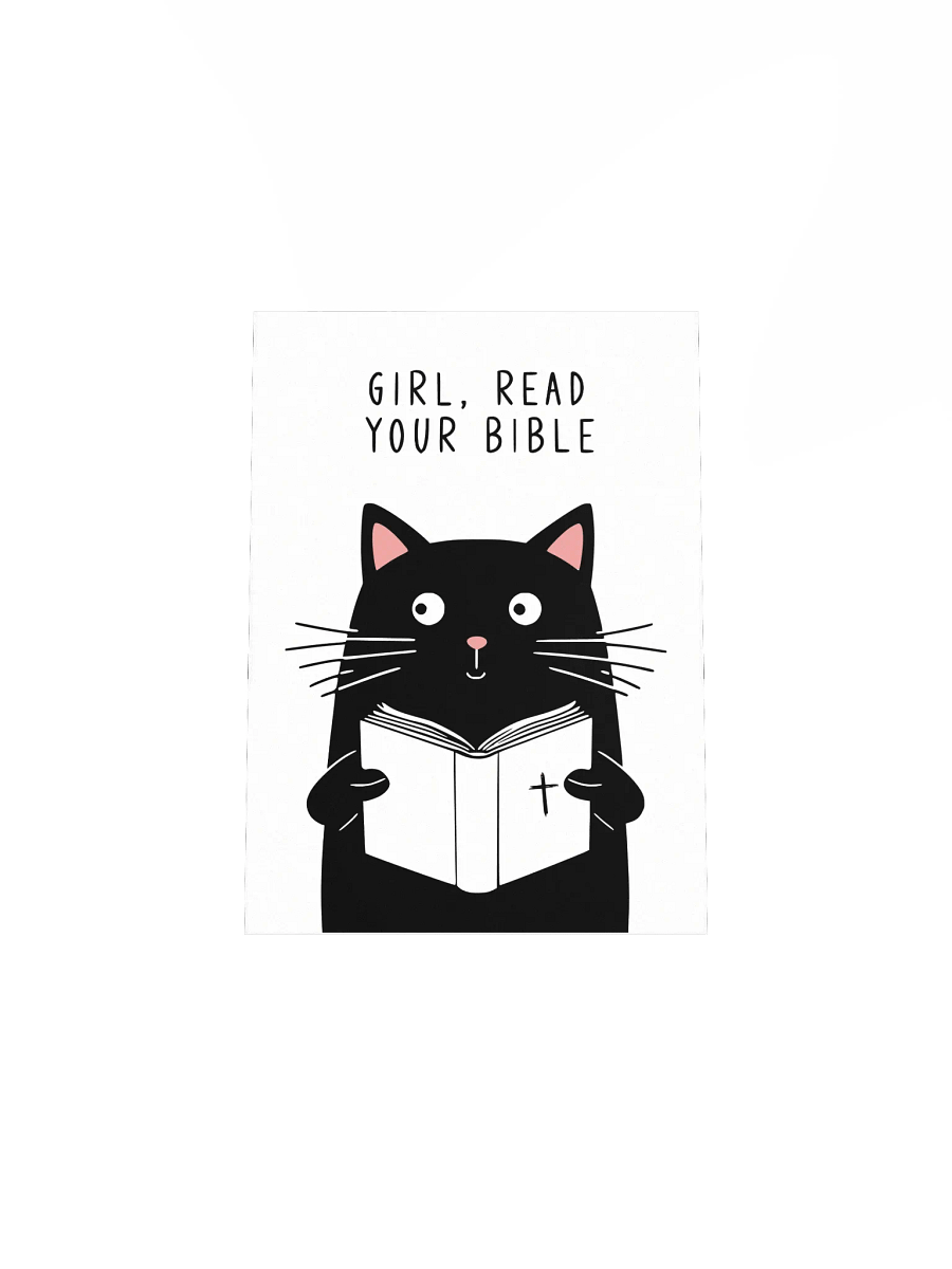Girl Read Your Bible | Cat Wall Art | Christian Decor | Faith Humor | Home Decoration | Gift Christian product image (32)