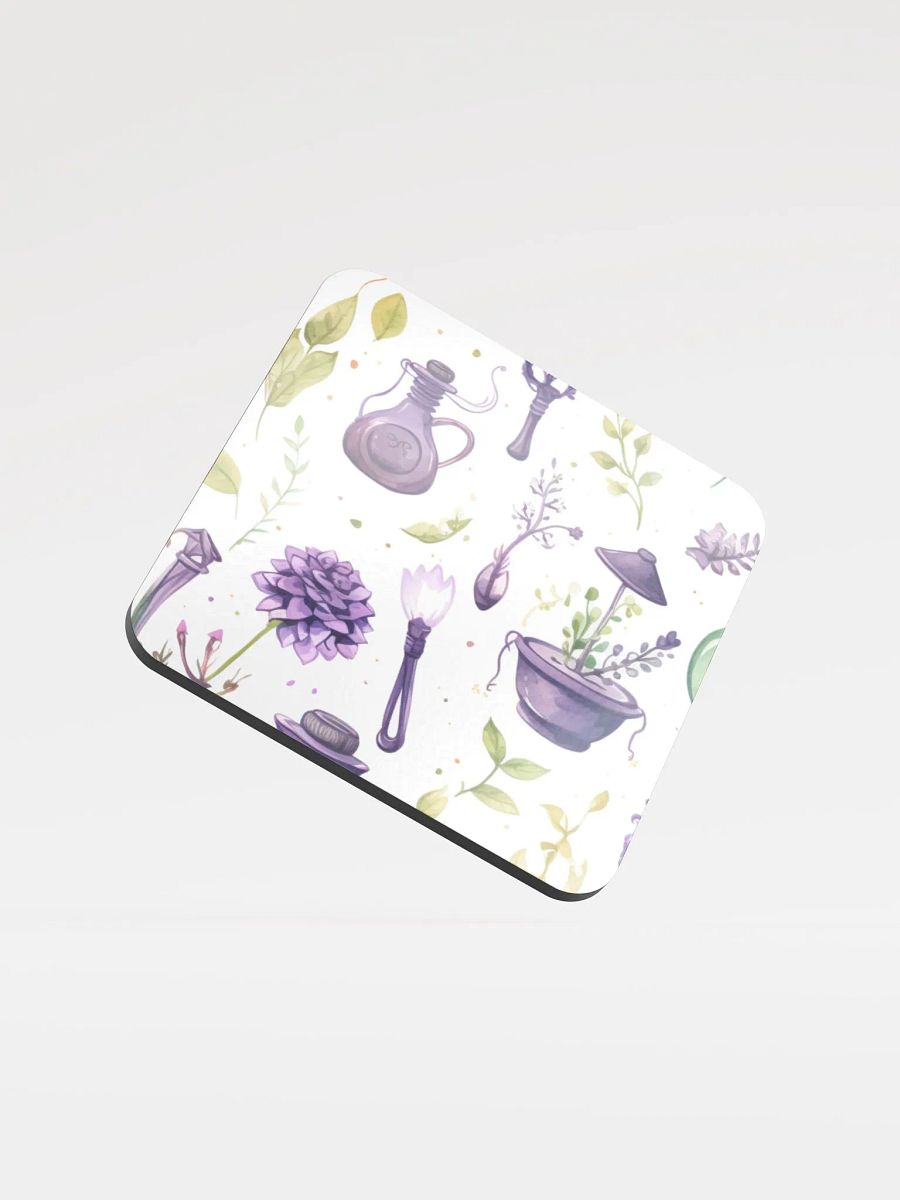 Glossed Cork Coaster 🟩 🟪 Fascinating Watercolor Pattern - Motif 1 product image (1)