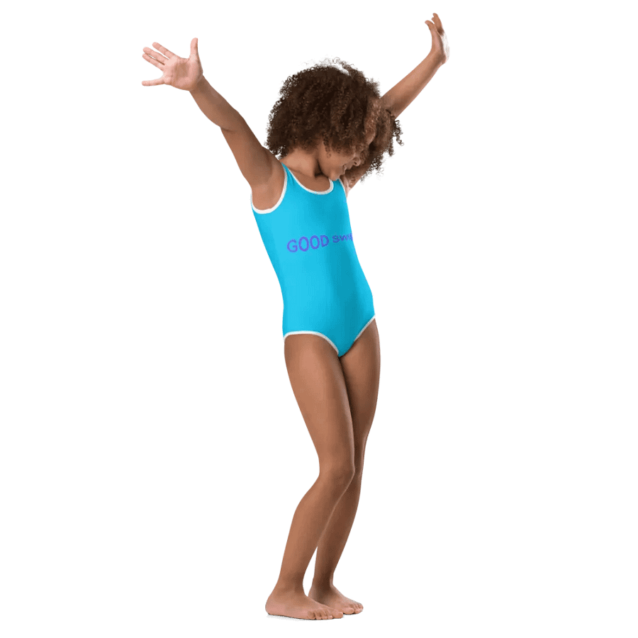 Good Swim Purple on Sky Blue Kids Swimsuit product image (5)