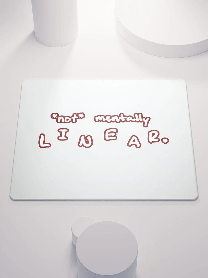 *not* mentally linear (lined design, #6D1616) mouse pad product image (1)