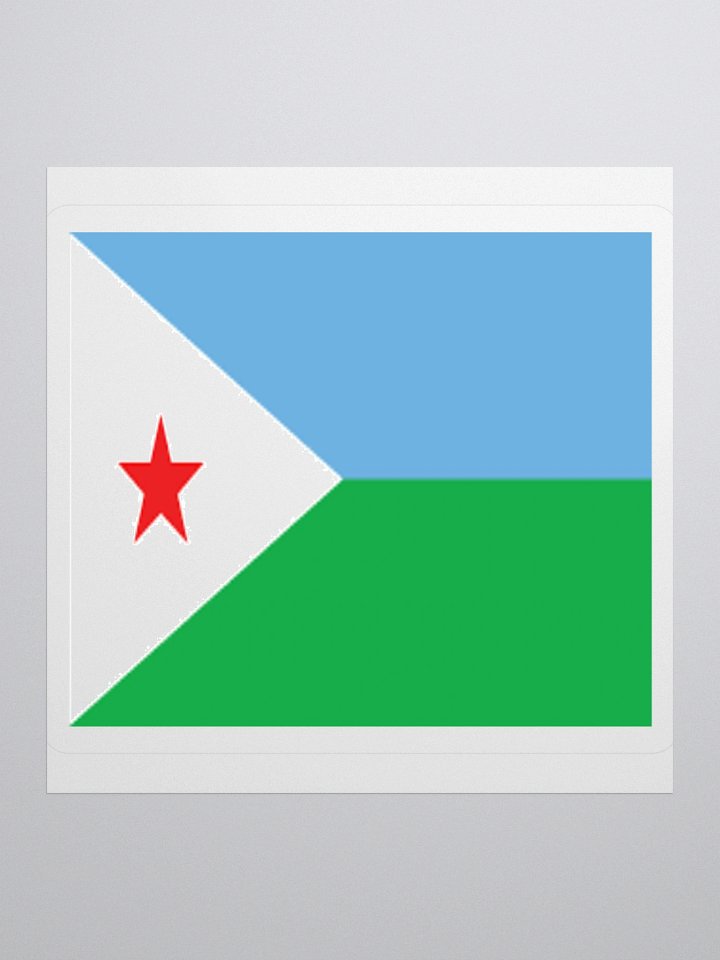 Djibouti Flag Sticker | Red Star Design | Durable Vinyl | 3 Sizes product image (1)