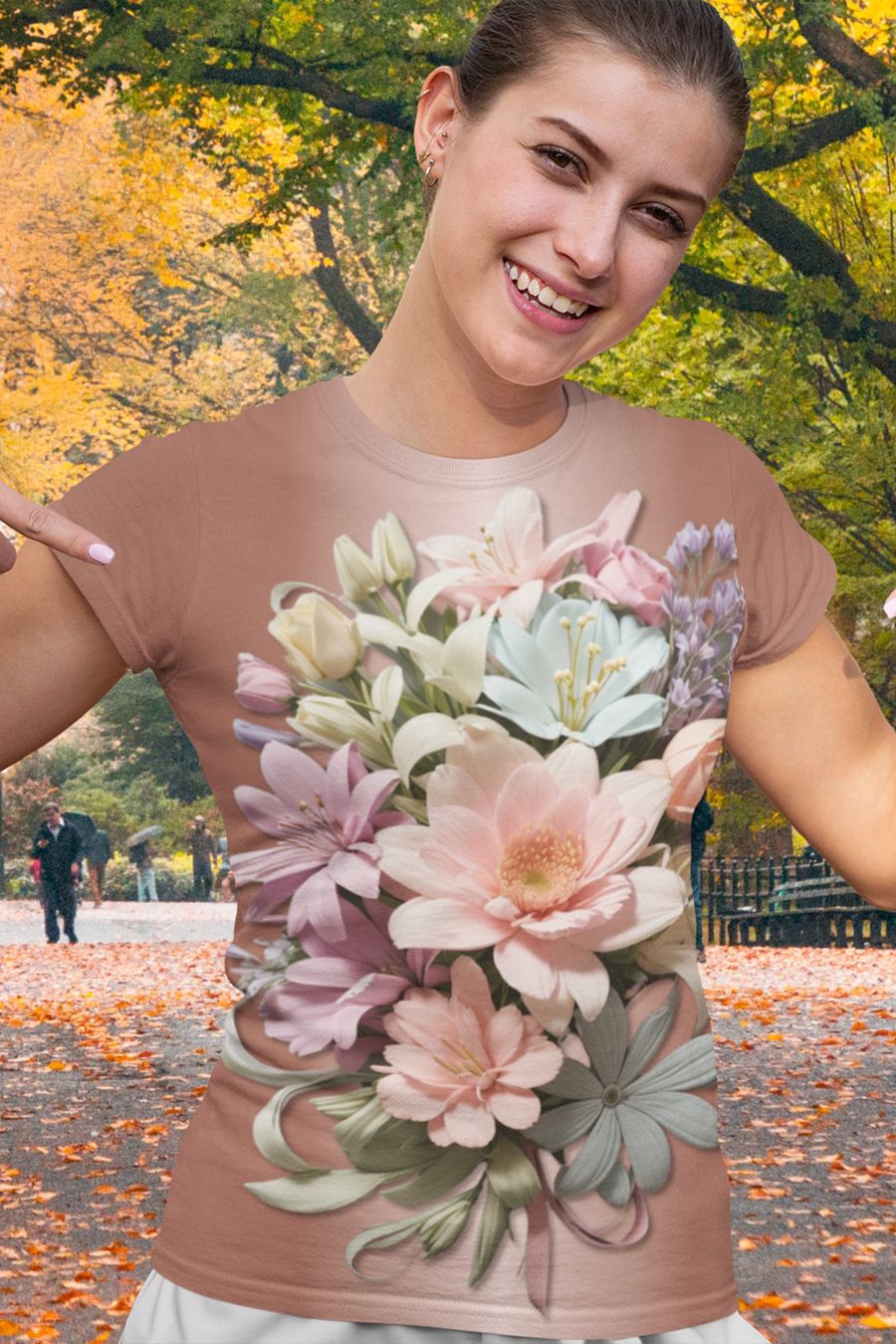 Floral Themed All Over Print T-shirt product image (1)